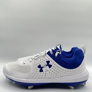 Under Armour Girls Softball Cleats White Blue Size 5.5Y Lightweight